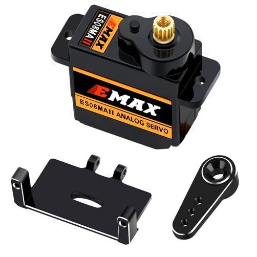 EPINON for AXIAL SCX24 Servo Metal Gear EMAX Servo Steering Servo with Servo Mount Bracket and Arm SCX24 Upgrade Parts (Black)