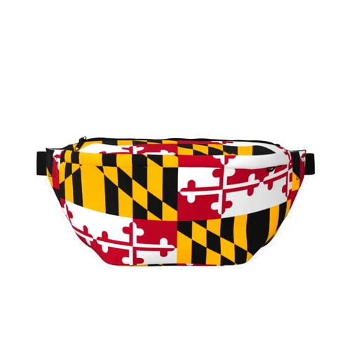 PHAYAH Maryland State Flag Large Crossbody Fanny Pack,Gifts For Enjoy Sports Festival Workout Traveling Running Casual