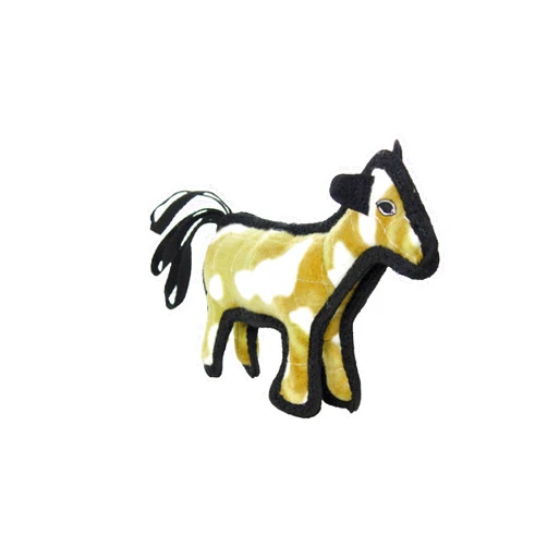 TUFFY - World's Tuffest Soft Dog Toy - Barnyard Horse - Multiple Layers. Made Durable, Strong & Tough. Interactive Play (Tug, Toss & Fetch). Machine Washable & Floats. (Junior)