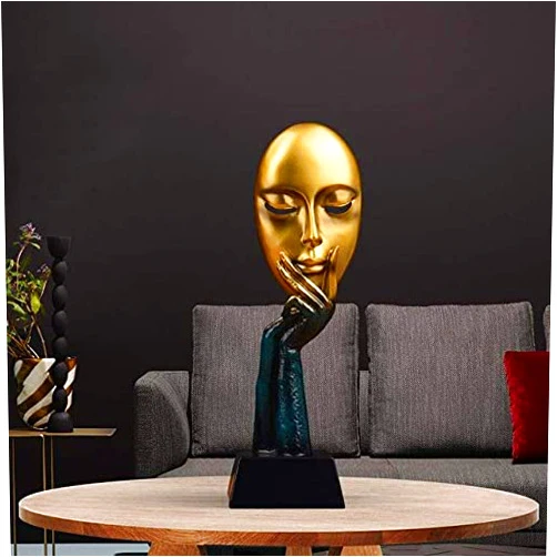 ZHUZE Quality Resin Tabletop Art Ornaments, Exquisite Handicraft Modern Simple Style Art Sculpture, Display Ornaments for Living Room, Bedroom, Office Desktop, Cabinets, Home Decor (A1)