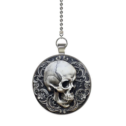Gotham Decor Cameo Skull Glow in the Dark Ceiling Fan and Light Pull Chain Pendant Single Sided - Skull Fan Pull