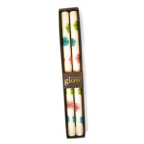 MacKenzie-Childs Mod Flowers Dinner Candles - Set of 2 - Pastel