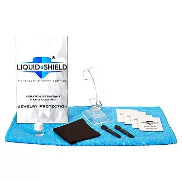 Liquid Shield Jewelry Cleaner Solution – Protective Nano Coating Gold Jewelry Cleaner for Rings, Necklaces, Watches – Protects Against Scratches – Includes Microfiber Cloths, Cleaning Wipes & More