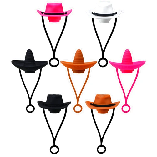 VZDIOR Pack of Compatible with Stanley 30&40 Oz Tumbler, 10mm Cute Cowboys Hats Straw Covers Cover, Lovely Cowboy Hat Silicone Straw Covers, Straw Protectors, Soft Silicone for 10mm Straws Toppers-7B
