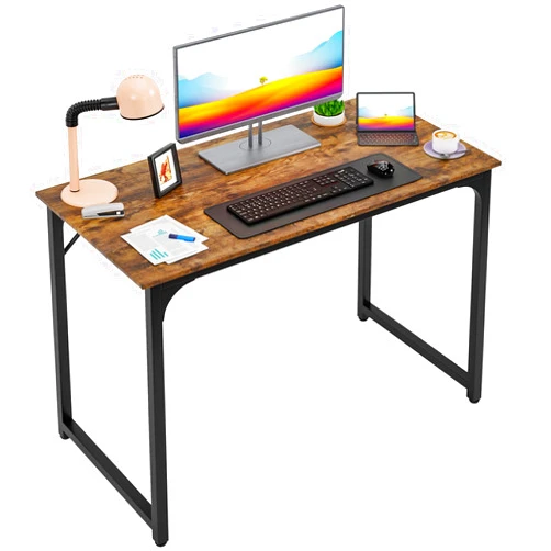 PayLessHere 32/39/47 inch Computer Desk Study Writing Table, Adjustable feet, Modern Furniture for Home Office (1, Brown, 39 inch)