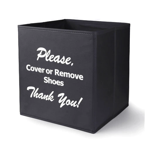 Opret Large Shoe Cover Box Black, Real Estate Agent Supplies, Disposable Shoe Cover Dispenser Box for Open House, Foldable Storage Bin