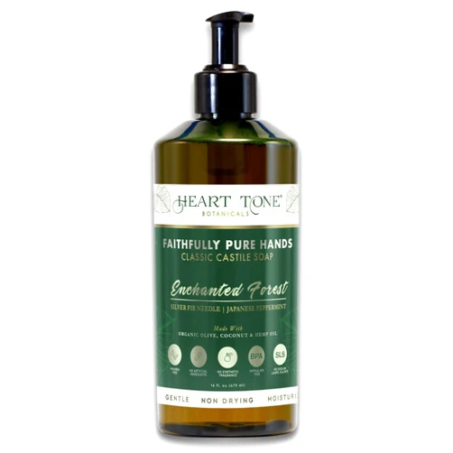 Heart Tone Botanicals Liquid Castile Soap | Organic Olive and Coconut Oils | Non Drying Formula For All Skin Types | Naturally Fragranced Essential Oils (Silver Fir Needle)