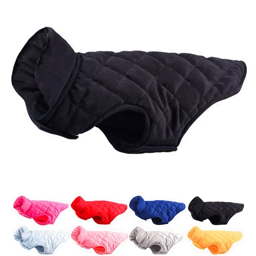 PETPUBGNZS Winter Dog Coat Soft Warm Fleece Puppy Jacket Pet Fall Sweater Comfortable Windproof Doggy Vest Big Dog Clothes for Small Medium Large Dogs Cats Girl Boy (Black,Small)
