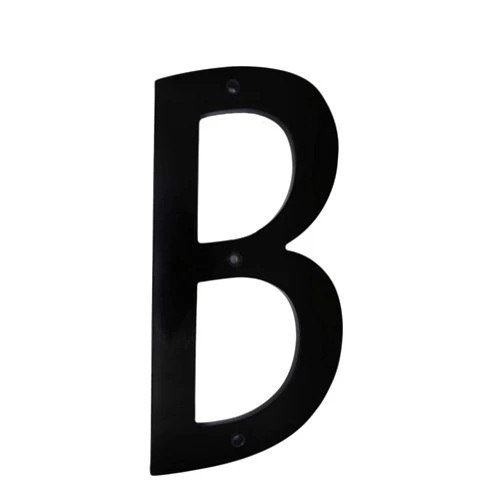 Maya Superior 6 Inch House Numbers Home Address Street Number for Outdoor indoor Exterior Building Apartment Yard Farmhouse Black Hard Plastic UV resistant Number, Letter B