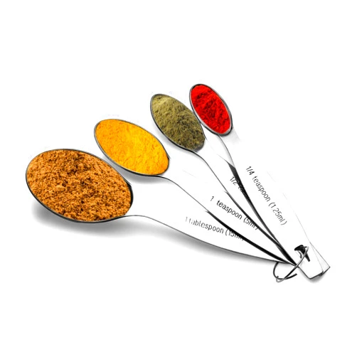STEREN IMPEX | Stainless Steel - Measuring Spoon - Oval (Set of 4) (1 TBSP, 1 TSP, 1/2 TSP & 1/4 TSP)