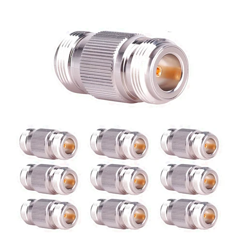 XRDS -RF 10PCS N-Female to N-Female Connector RF Coax Cable Adapter Barrel Connectors Double Female Connector Plug (NOT for TV)