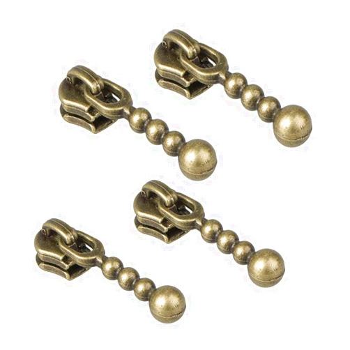 Teensery 30 Pcs Retro Bronze Metal Zipper Slider Replacement Zipper Handle Pull Head for #3 Zipper Purse Bag Jackets Dress Pants