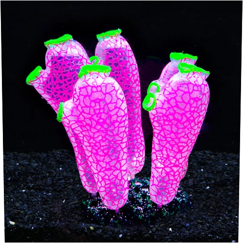 Bluecoco Dynamic Glow in The Dark Aquarium Decorations: Unleashing Visual Effects with Soft Silica Gel, Changing Lights, and Colorful Glowing Coral Ornaments