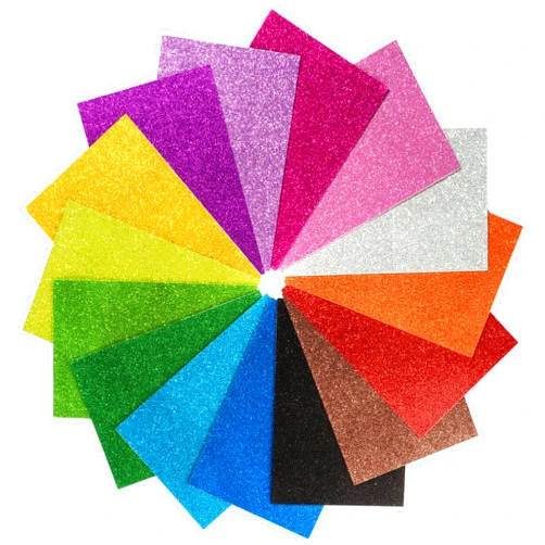 Peachy Keen Crafts 15 Pack Self Adhesive Glitter Foam Paper Sheets - 8