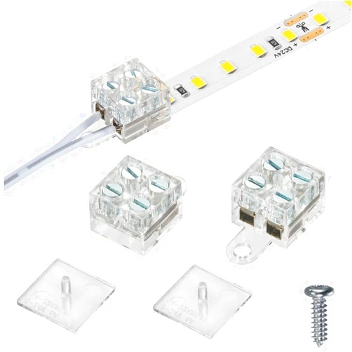 MSDUSA 20Pack 2Pin LED Strip Light Connector LED Tape Light Connector LED Strip Jump Connector Suit for 10mm/0.4inch Width Non-wateproof and IP65 Waterproof LED Strip Light