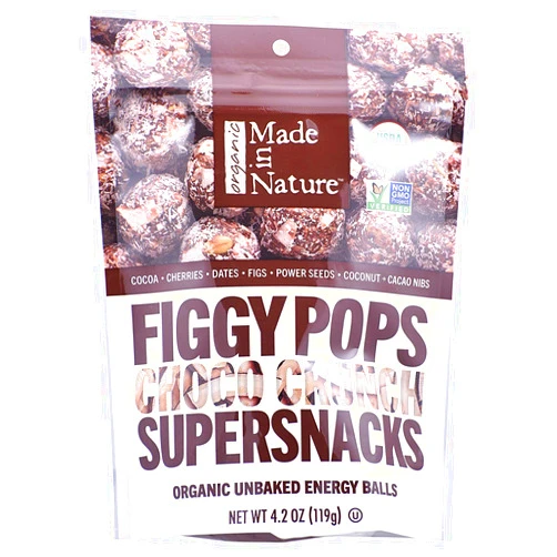 Made in Nature Fig Pops Chocolate Crunchy Organic, 4.2 oz