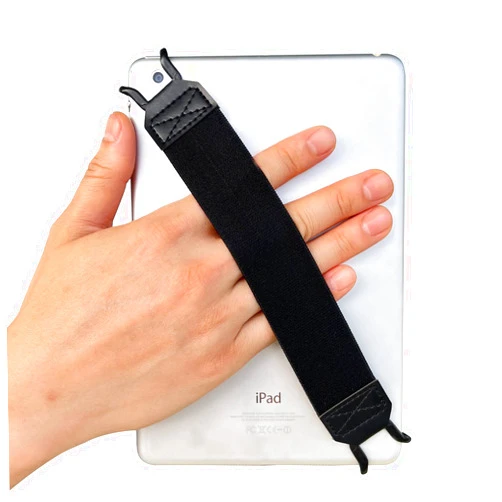 REINVENT EGO EGO Security Hand-Strap for 9-10 Inch Tablet - iPad/iPad Pro/iPad Air/Kindle Fire HD/Samsung/Lenovo, High-Elasticity Versatile Hand Strap Lightweight Finger Grip Holder(Black)