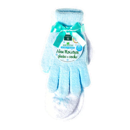 Earth Therapeutics Aloe Gloves/Socks Combo Set - Blue Snow (1 Pair Gloves / 1 Pair Socks)