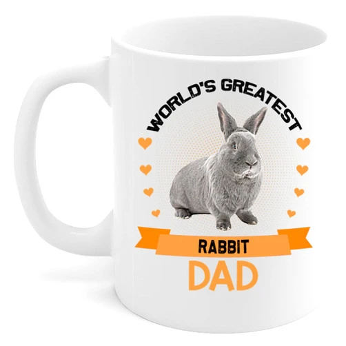 Lovesout Funny World's Greatest Blue Rabbit Pets Dad Gifts Fathers Day Coffee Mug White Ceramic Cup 11oz