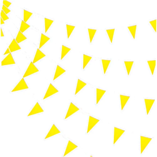 Consummate 100 Feet Yellow Pennant Banners Flags String Hanging Triangle Bunting Flags for Grand Opening,Kids Birthday,Party Decorations,60 PCS
