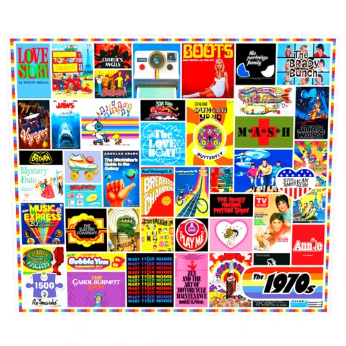 Re-marks 1970s Pop Culture Puzzle, 1500 Pieces for All Ages