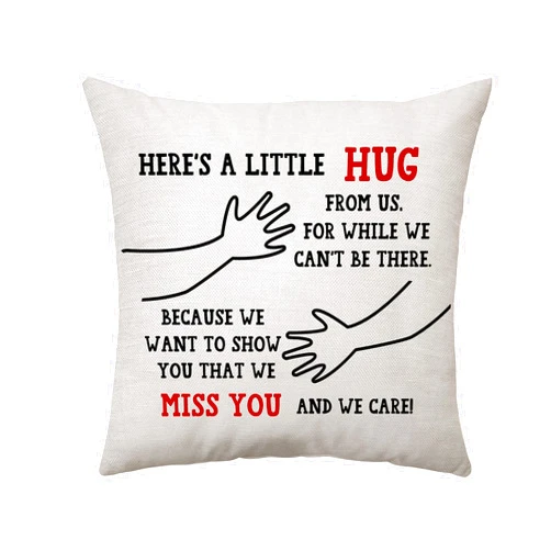 Aconesong Long Distance Gift for Someone Special Cushion Pillowcase - Here's A Little Hug From Us To Show You We Care Miss You Long Distance Gift for Family Friends Throw Pillow Cover Home Decor