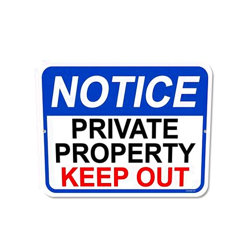 Honey Dew Gifts No Trespassing Sign, Notice Private Property Keep Out 9 inch by 12 inch Metal Private Property Signs, Warning Sign, Made in USA, HDG-1218