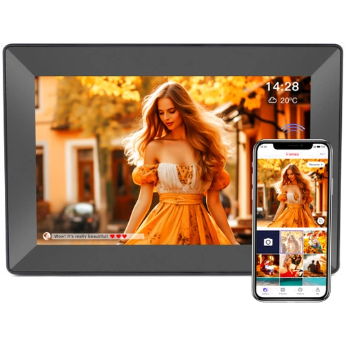 FOOJOE FRAMEO 10.1inch Smart Digital Photo Frame HD WiFi Digital Picture Frames with Touch Screen 16GB Storage Auto-Rotate Function,Digital Frame Through The FRAMEO App Instant Sharing of Photos and Videos