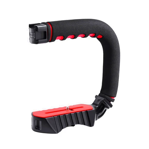 ULANZI U-Grip Pro Handheld Video Rig Steadicam with Triple Cold Shoe, Stabilizing Handle Grip Compatible for iPhone 13 12 Pro Max Xs 8 7 plus GoPro 10 9 8 Canon Nikon Sony DSLR Cameras