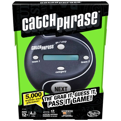 Hasbro Gaming Catch Phrase Electronic Game | Fun Active Handheld Party Games for Adults, Teens, and Kids | Ages 12+ | 4 or More Players, 2 Teams | Portable Family Travel Games