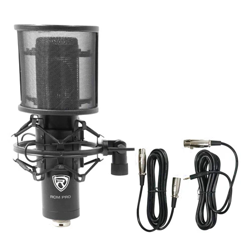 Rockville RCM PRO Professional Studio Condenser Microphone, Samsung Capacitors, Cardioid Pattern, Shock Mount Included, Large Diaphragm, for Vocals and Podcasting