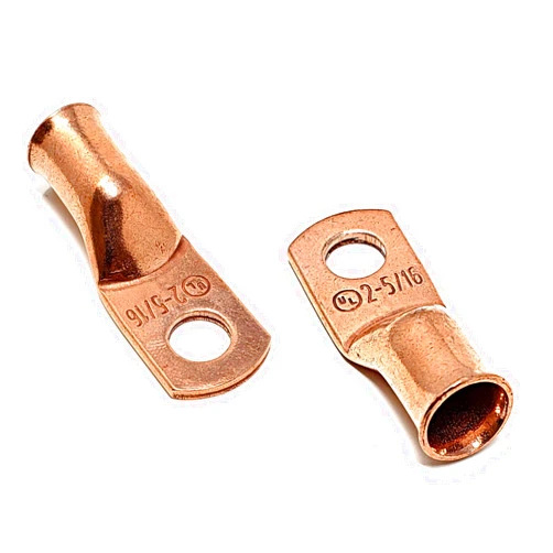WindyNation 10 pcs WNI 2 Gauge x 5/16 Pure Copper Battery Welding Cable Lug Connector Ring Terminals