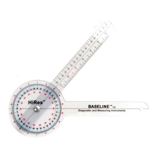 CanDo Baseline 12-1000HR Plastic HiRes 360 Degree ISOM Goniometer, 12