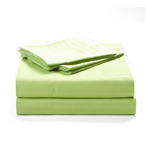 KP Linen 400-Thread-Count 4 PC Bedding Sheet Set 100% Cotton Super Soft Long Staple, Italian Finish Fitted Sheet fits Upto 12” deep Pocket Mattress Queen, Sage Stripe