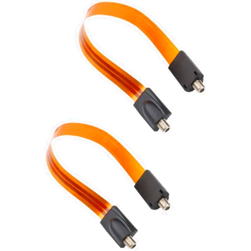 OSFTBVT Flat Coaxial Cable RG6 F Type Jumper Cable for Windows and Doors -12 Inch Length - TV Antenna Wire -2Pack