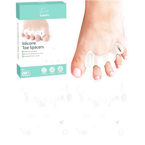 Golbylicc 2 Pairs Toe Spacers Gel Silicone Toe Separators for Women Men to Correct Bunion Toes, Hammer Toes, Soft Big Toe Straightener Toe Corrector Toe Spreader for Feet Relief, Plantar Fasciitis