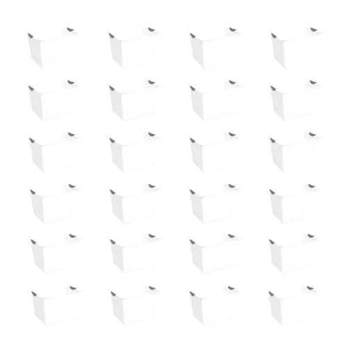 Sterilite 24-Pack Ultra Basket, Open Plastic Bins, Countertop, Cabinet and Closet Organizer, White, Deep