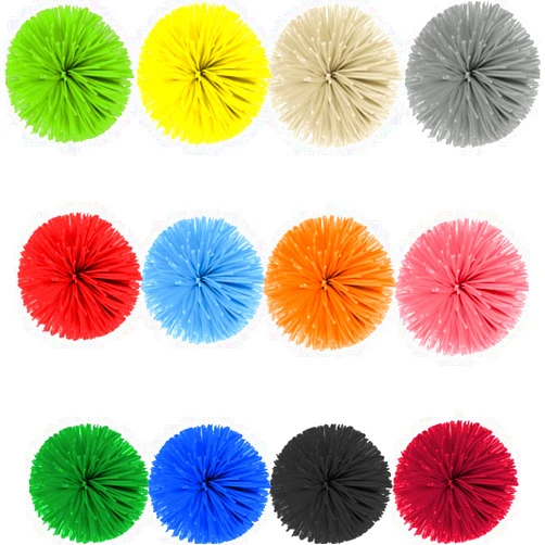 JALCH Packs of 12 Monkey Stringy Balls Soft Rainbow Pom Pom Balls Sensory Fidget Stringy Balls Bouncy Stress Balls Fidget Toy , Diameter：8CM ， Weight 40g.
