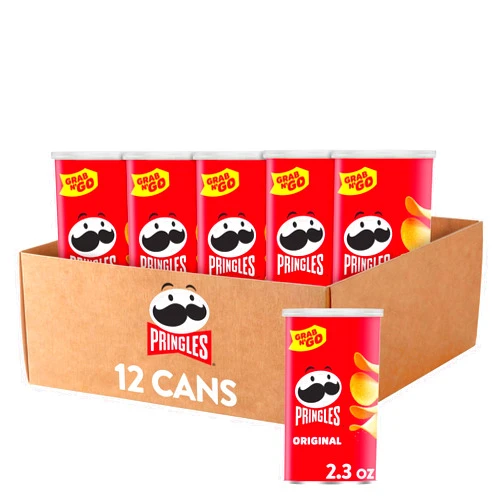 Pringles Potato Crisps Chips, Original, 2.3oz (12 Count)