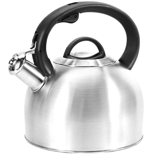 Foedo Whistling Stovetop Tea Kettle, 3.2Qt Food-Grade 304 Stainless Steel Teapot, Ergonomic Cool Handle,One-button Switch,Hot Water Quick Boil,All Metal Whistles Rust Resistant and Durable (Silver)