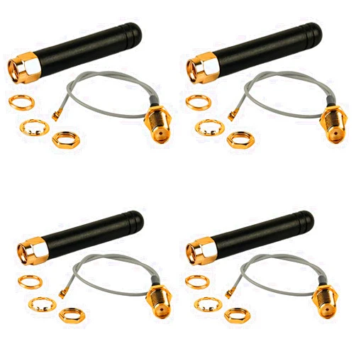 DIYmalls 915MHz LoRa Antenna 2dBi U.FL to SMA Connector for Heltec 915 MHz Lora 32 V3 CubeCell HTCC-AB02S LoRa GPS Board (Pack of 4)