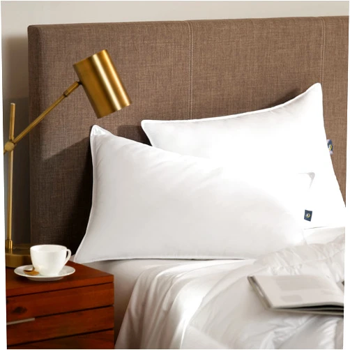 Serta Down Illusion Soft Hypoallergenic Soft/Medium Bed Pillows for Side, Stomach or Back Sleepers (2 Pack), Queen, White