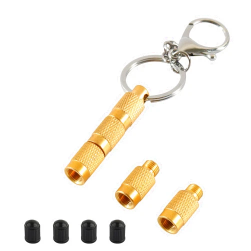 IHOTDER 4-in-1 Bleeder Tire Deflators Offroad Accessories with Key Chain,Portable Universal Purpose Air Down Tire Deflators,Brass Manufactured Auto Tire Tools for Cars,Trucks,SUVs