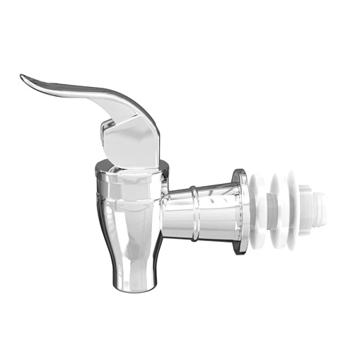 LIVESGOODS Beverage Dispenser Replacement Spigot, Push Style Faucet For Beverage Dispenser Carafe, Lever Pour Spout For Beverage Dispenser (Silver)