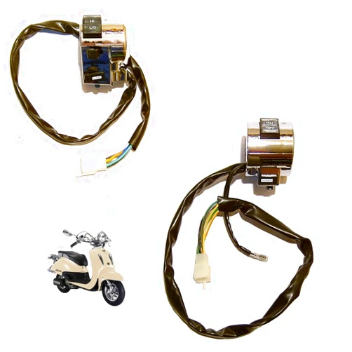 GY6-ERSATZTEILE_DE LEFT & RIGHT 25MM HANDLEBAR SWITCH CONTROL RETRO VINTAGE STYLE CHINESE SCOOTER GY6 4 STROKE ZNEN BMS LANCE TAOTAO ROKETA JMSTAR SUNL JONWAY BENZHOU YIBEN CALI etc.