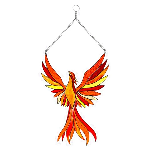 Pssopp Phoenix Ornament Window Hangings Sun Catcher Phoenixs Suncatcher Hanger Bird Wall Decor Phoenix Suncatcher for Home Decoration