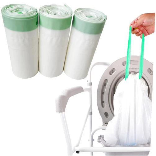 Goldhik 60 Count Disposable Bedside Commode Liners for Adult Commode Chairs, Portable & Camping Toilet Bags