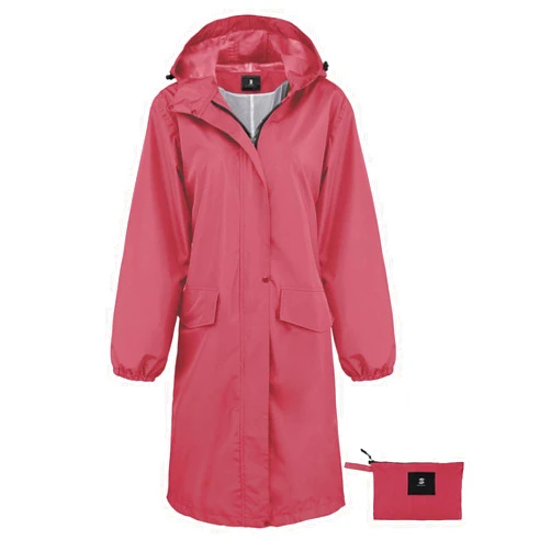 SaphiRose Women's Long Rain Jacket Waterproof Lightweight Hooded Raincoat