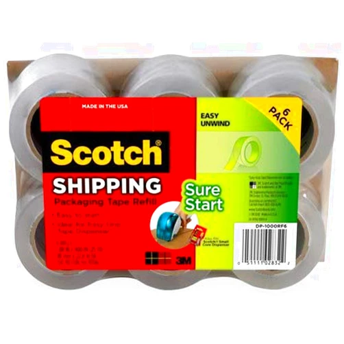 Scotch 3M Scotch Sure Start Rolls for DP1000 Dispenser, 1.88-Inch x 900-Inch , 6/PK (DP1000RF6)