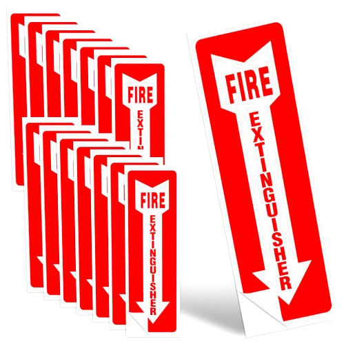 PEASUG Fire Extinguisher Signs, 15 Pack 4x12 Inch Fire Extinguisher Signs for Home Business, Strong Self Adhesive Safety Sticker Signs, UV Protected, Weather, Indoor & Outdoor